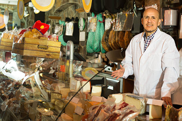 istock salesman selling cheese and jamon 519048106