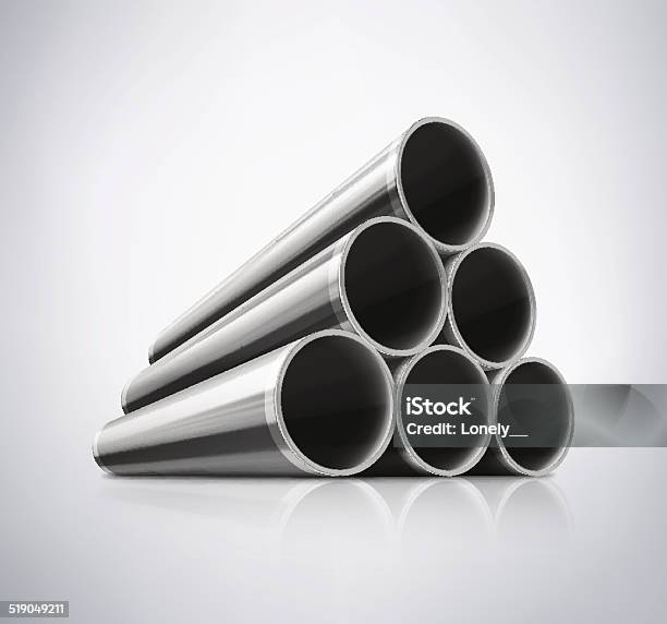 Stack Of Metal Pipes Stock Illustration - Download Image Now - Industry, Tube, Pipe - Tube