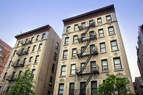 istock Town houses with fire steps in New York 519050629