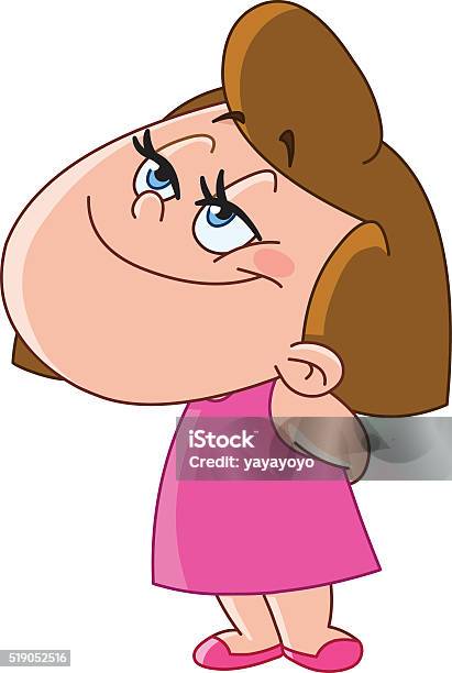 Flirting Girl Stock Illustration - Download Image Now - Child, Asking, Assistance