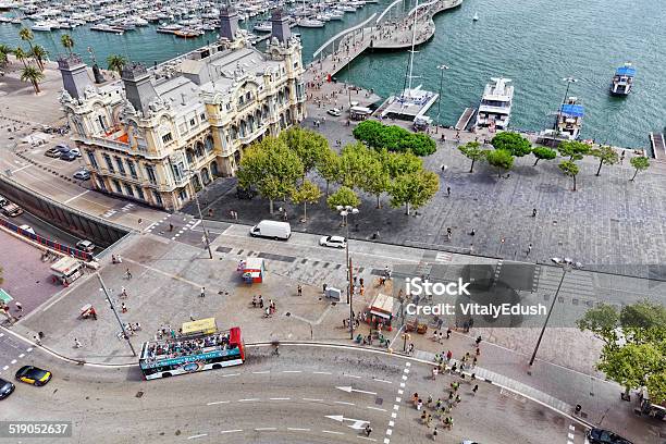 View Of The Embankment Of Barcelona Stock Photo - Download Image Now - Architectural Column, Architecture, Arranging