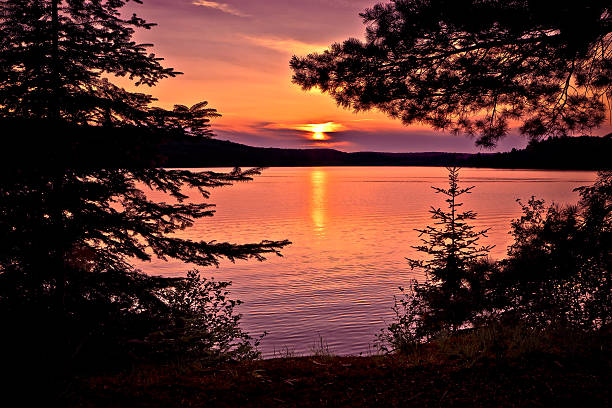 istock Canada Nature Scene, Lakeside, Forest, Sky and Clouds 519074757