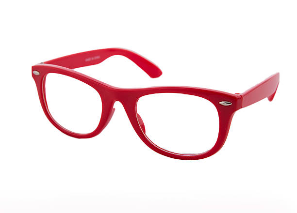 Red modern Reading glasses- Stock Image Women Modern Red Reading glasses- Isolated on white background reading glasses stock pictures, royalty-free photos & images