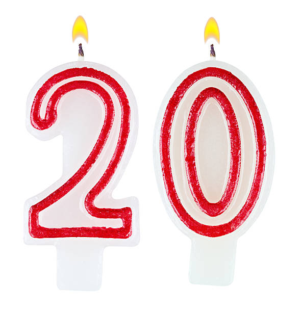 istock Birthday candles number twenty isolated on white background 519078465