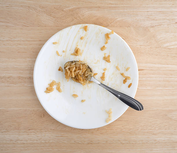 istock Chicken with rice on a plate eaten 519081118