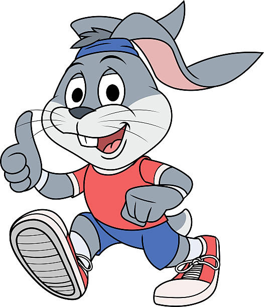 Rabbit Running Cartoon Jogging Illustrations, Royalty-Free Vector Graphics  & Clip Art - iStock