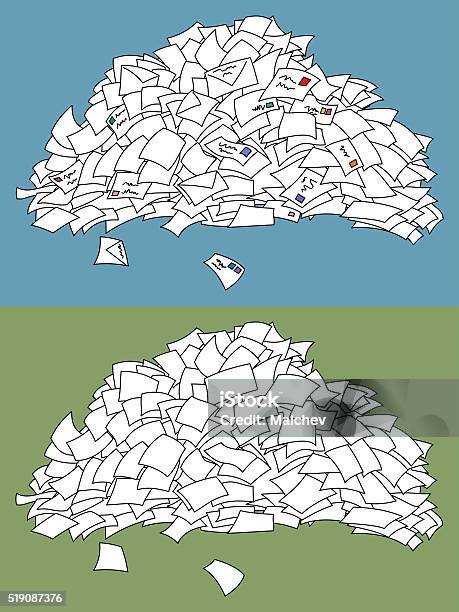 Letter Pile Stock Illustration - Download Image Now - Stack, Paper, Heap