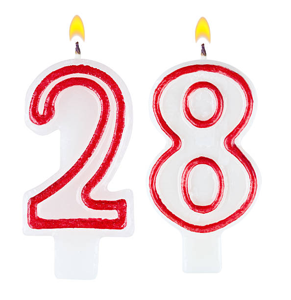 istock Birthday candles number twenty eight isolated on white 519089035