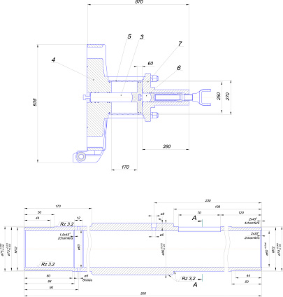 EngineerEngineering drawing of industrial equipment. Vector format