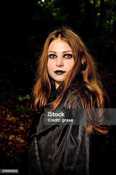 Girl In Forest Stock Photo - Download Image Now - Goth, Teenage Girls, Adult