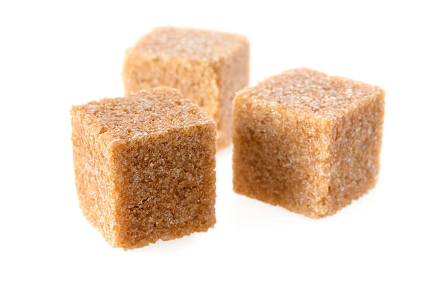 Cane sugar cubes stock photo
