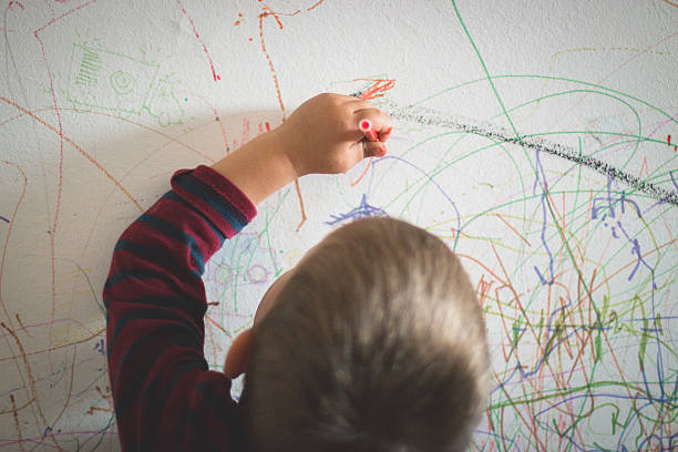 Drawing On The Wall stock photo