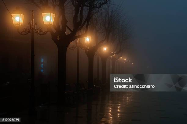 Foggy Night Stock Photo - Download Image Now - Black Color, Bright, City