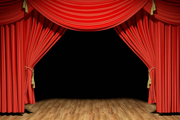 istock Red stage theater velvet drapes 519107151