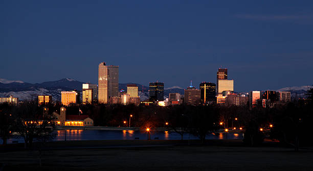 istock Denver Colorado night time Skyline 519107787
