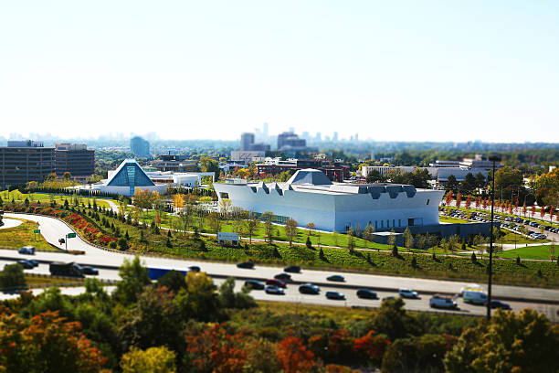 Aga Khan Museum and the Ismaili Centre in Toronto, Canada Toronto, Ontario, Canada - September 24, 2014: A top view of a newly built Aga Khan Museum and the Ismaili Centre in Toronto, Canada aga khan iv stock pictures, royalty-free photos & images