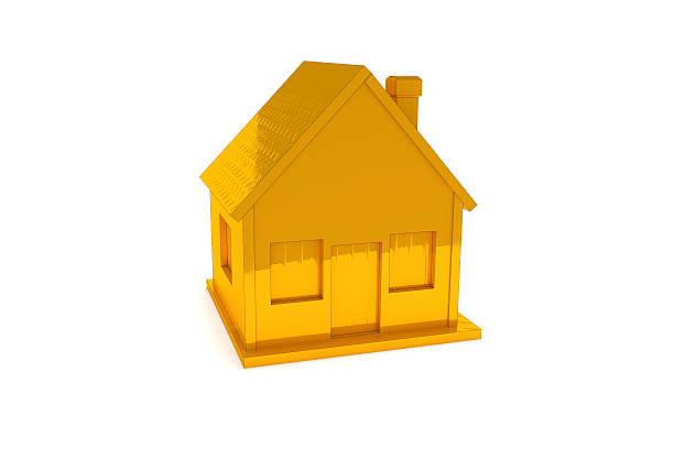 istock The golden house on the white background. 519110297