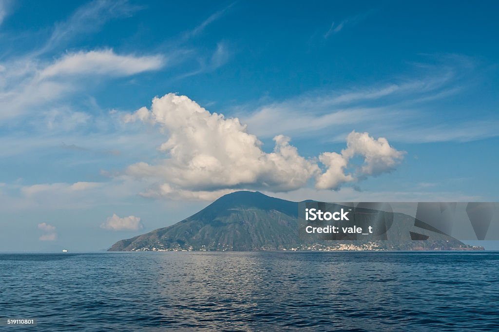 View on Salina island Salina is an island in the Aeolian Islands, Sicily, Italy. Aeolian Islands Stock Photo