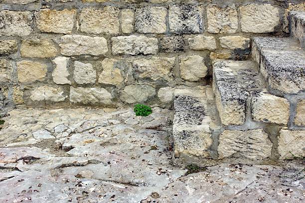 istock White Old Stone Stairs, Wall and Floor 519111935