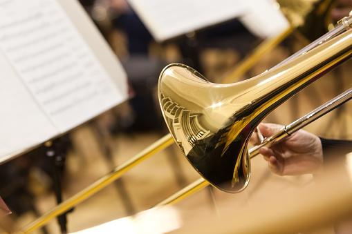 Detail of a trombone