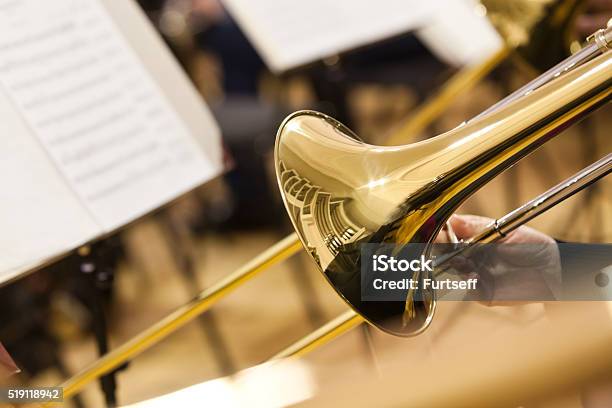 Detail Of A Trombone Stock Photo - Download Image Now - Trombone, Orchestra, Performance Group