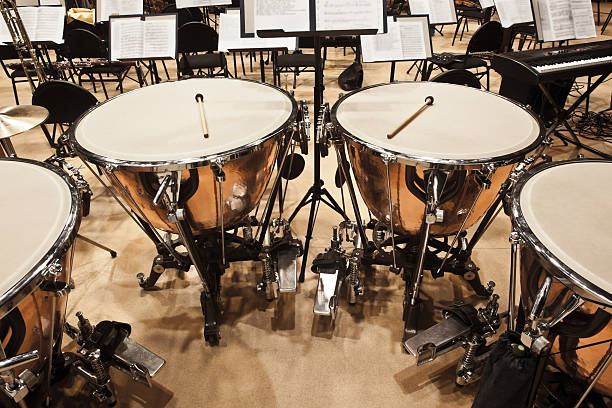 Timpani Timpani in the orchestra closeup percussion instrument stock pictures, royalty-free photos & images