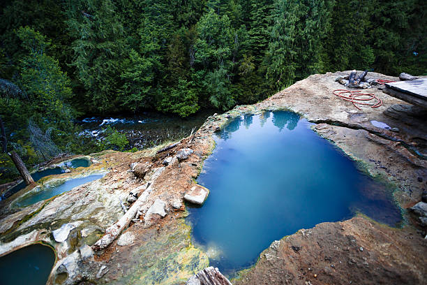 North Umpqua River Hot Springs Pools stock photo