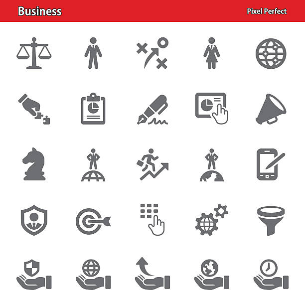 ilustrações de stock, clip art, desenhos animados e ícones de conjunto de ícones de negócios - 2 - human hand hand sign measuring scale