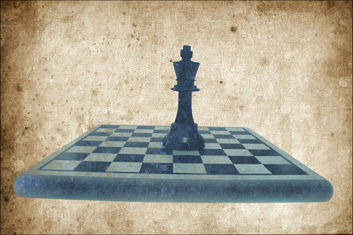 Chess Board in Grunge Style