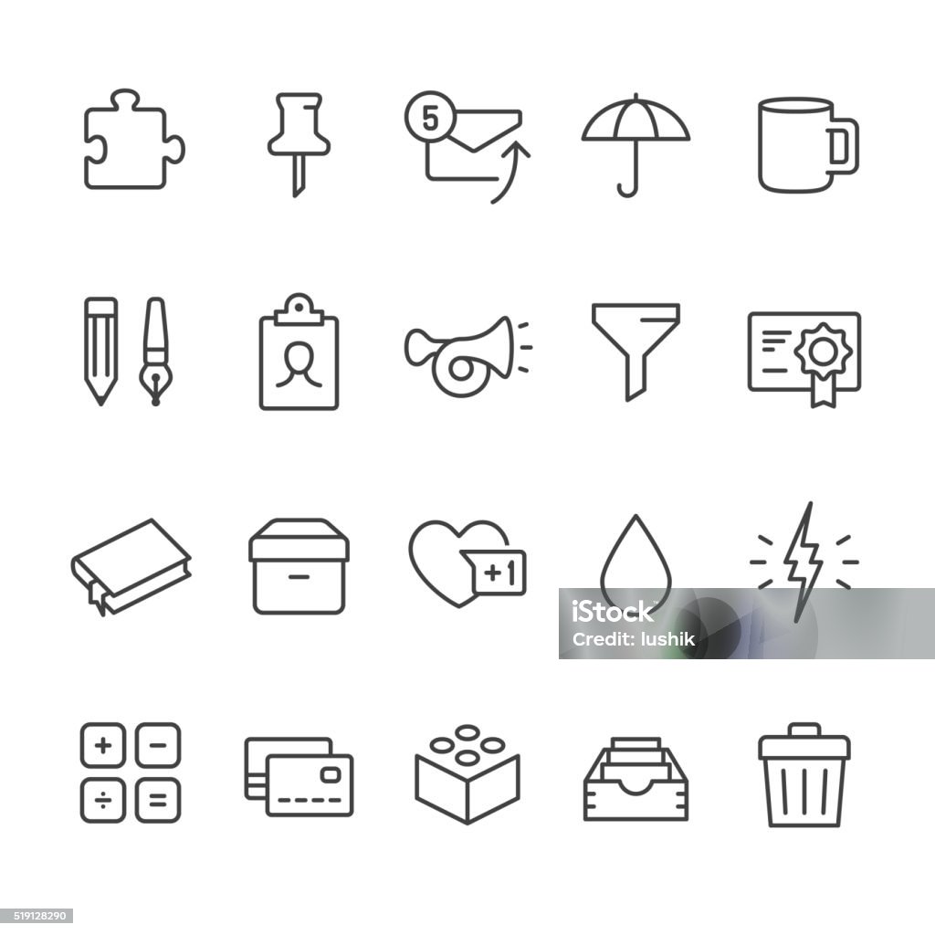 Office Supply vector icons Office misc tools related vector icons. Mug stock vector