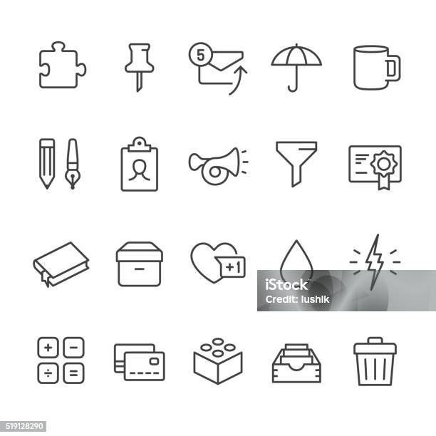 Office Supply Vector Icons Stock Illustration - Download Image Now - Mug, Icon Symbol, Symbol