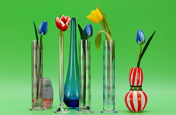 istock Artificial tulips in glass vases 519128823