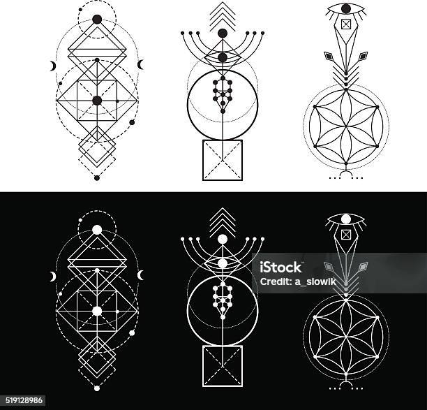 Sacred Geometry Magic Totem Stock Illustration - Download Image Now - Abstract, Alchemy, Balance