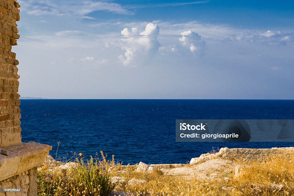 seascape at sunset Syracuse, IT, September 12, 2014: seascape at sunset in Sicily in southern Italy Backgrounds Stock Photo
