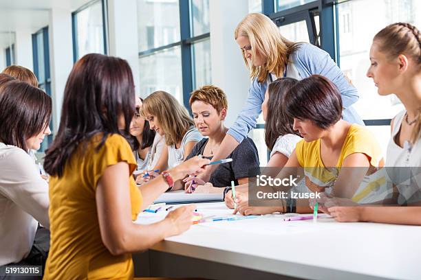 Group Of Women At The Training Stock Photo - Download Image Now - 30-39 Years, Adult, Adults Only