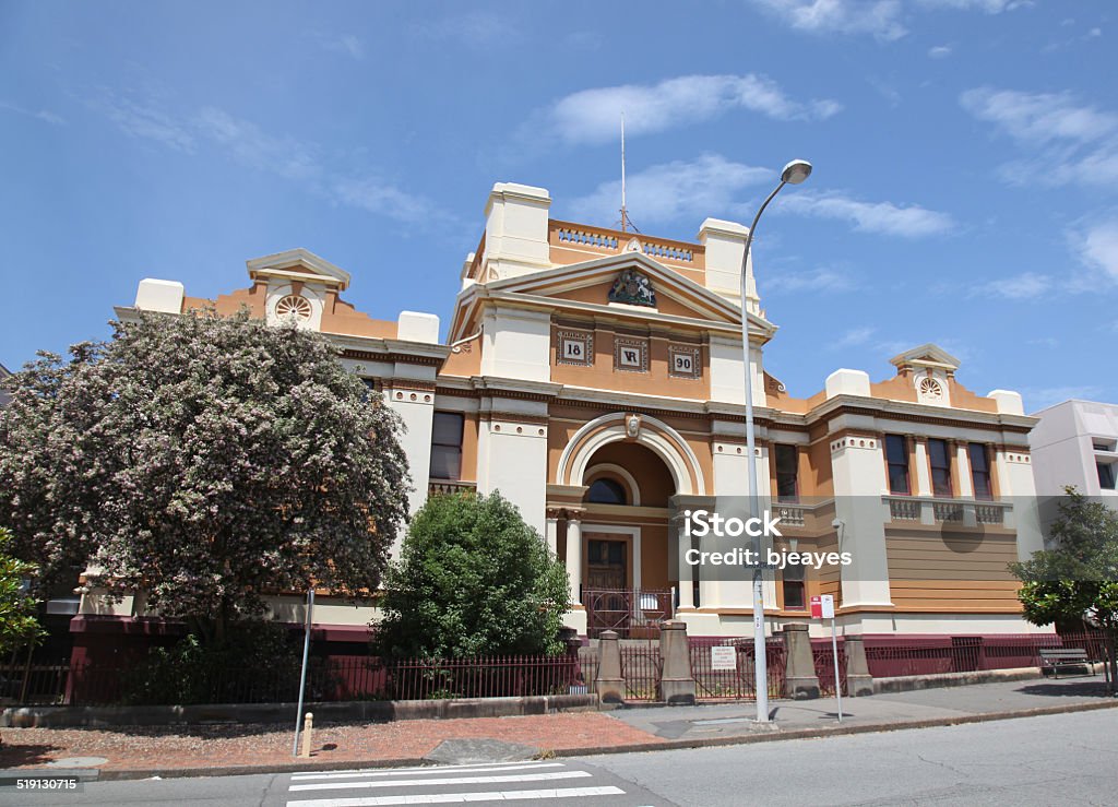 Newcastle Courthouse Newcastle Courthouse was built in 1890 and is still in use. A new courthouse will replace this historical building in 2015 on a new site. Newcastle is Australia's second oldest city and is home to some beautiful historical architecture like this building. Courthouse Stock Photo