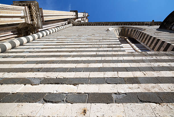 Wall, in black & white stripes, of the Renaissance Cathedral of Orvieto.