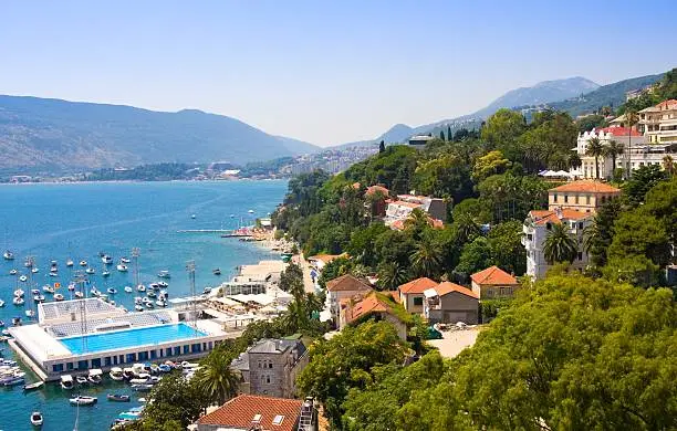 Photo of Herceg Novi harbor pier, anchorage and sea pool