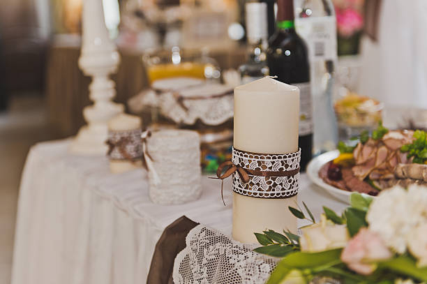 istock Holiday table with food and decorations 519130872