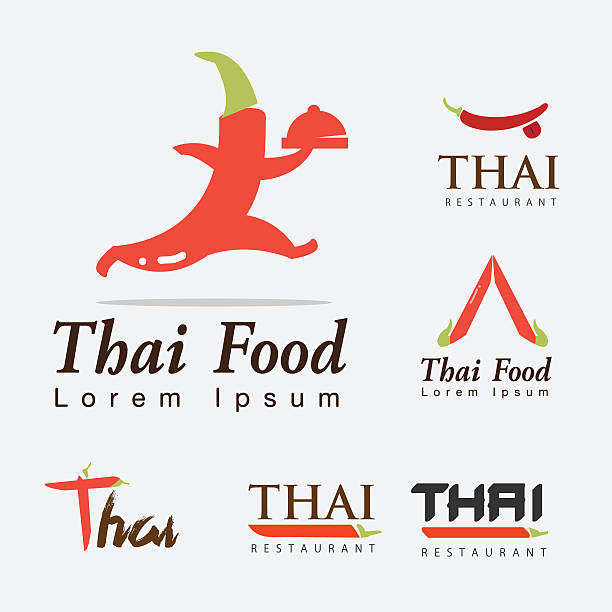 scharf und würzig essen, thai vektor-illustration - cajun food stock-grafiken, -clipart, -cartoons und -symbole