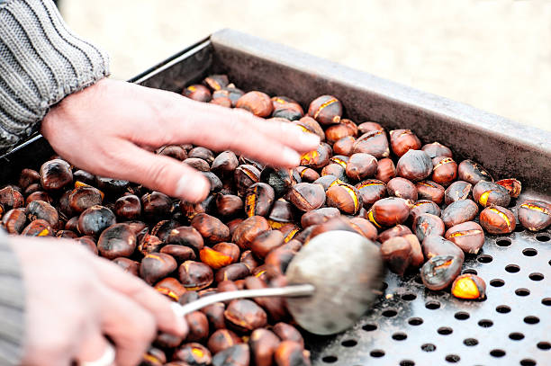 istock Grilled Delicious Chestnut on Street 519131214