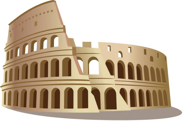 coliseum - italy coliseum rome italian culture stock illustrations