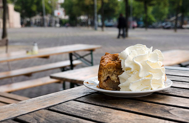 Piece of apple pie  in Amsterdam cafe