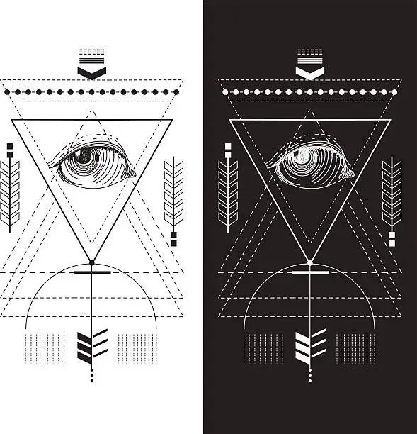 Vector illustration of Sacred Geometry. Magic totem