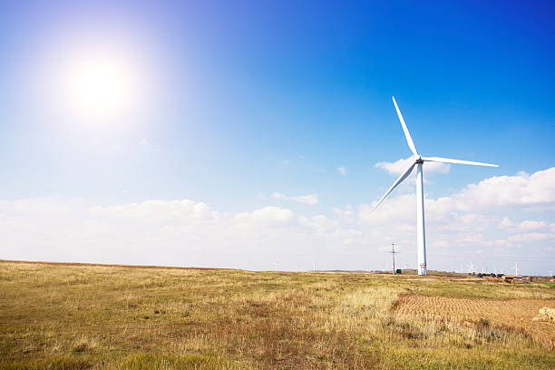 istock Wind mill  in autumn farm land 519135127