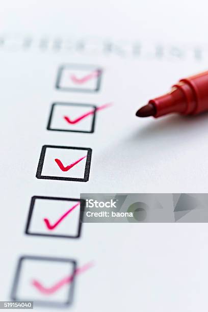 Weekly Checkbox Picture Checklist With Checkboxes Stock Photo - Download Image Now - Checklist ...