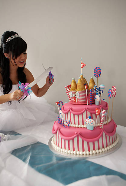 Quinceanera Birthday Cake stock photo