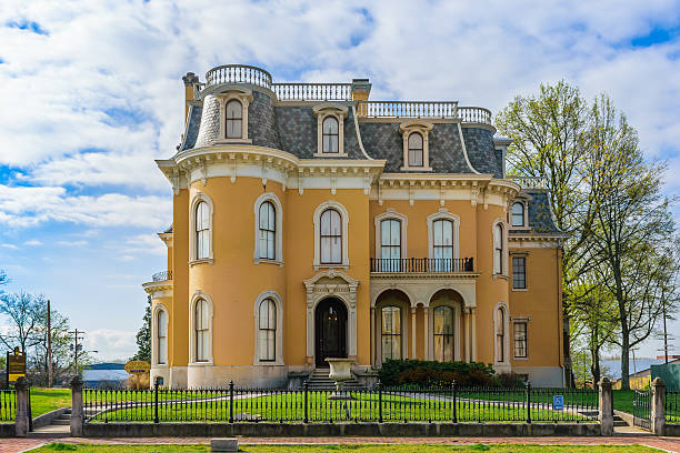 New Albany, Indiana, USA - April 5, 2016. Historic Culbertson Mansion. Located in the Historic Mansion Row District on Main Street.