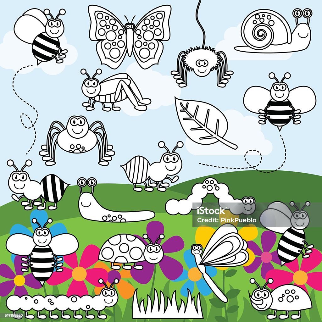 Simple Insect Line Art Vector Collection Of Bug And Insect Line Art Stock Illustration ...