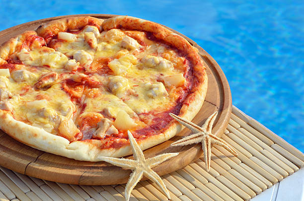 istock Tasty pizza decorated with starfishes. 519155524